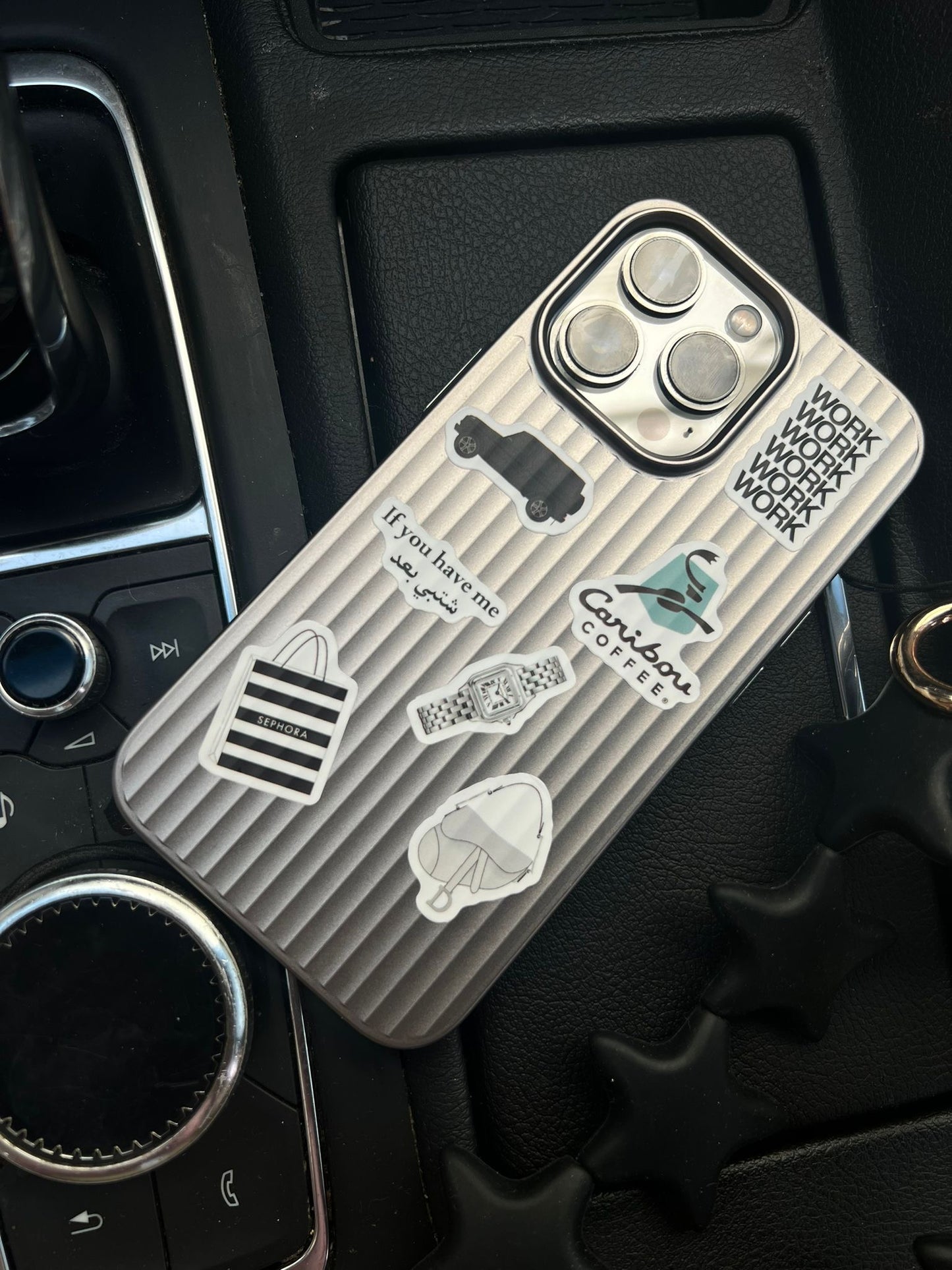 Titanium phone case with stickers