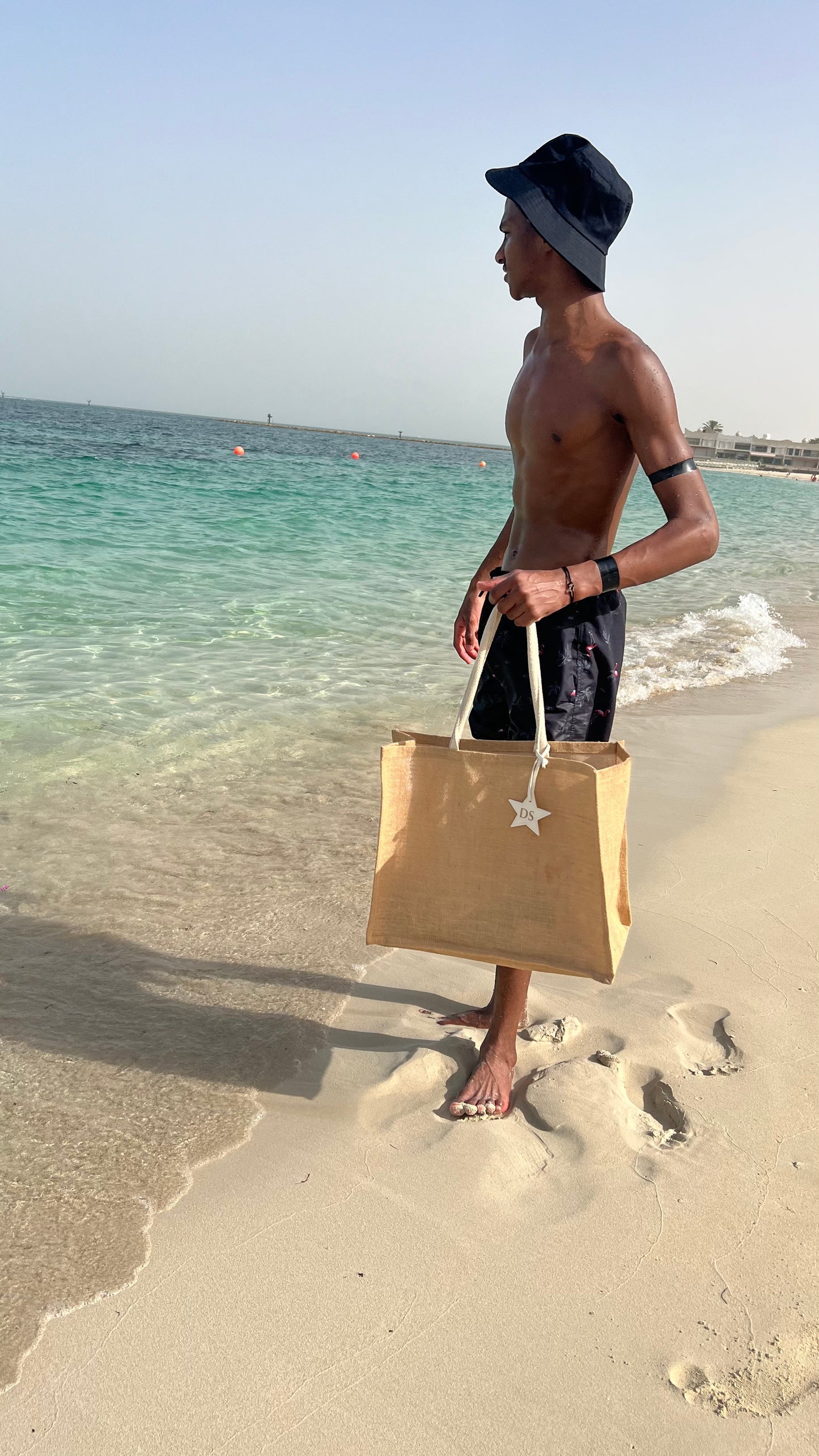 Beach bag with charm