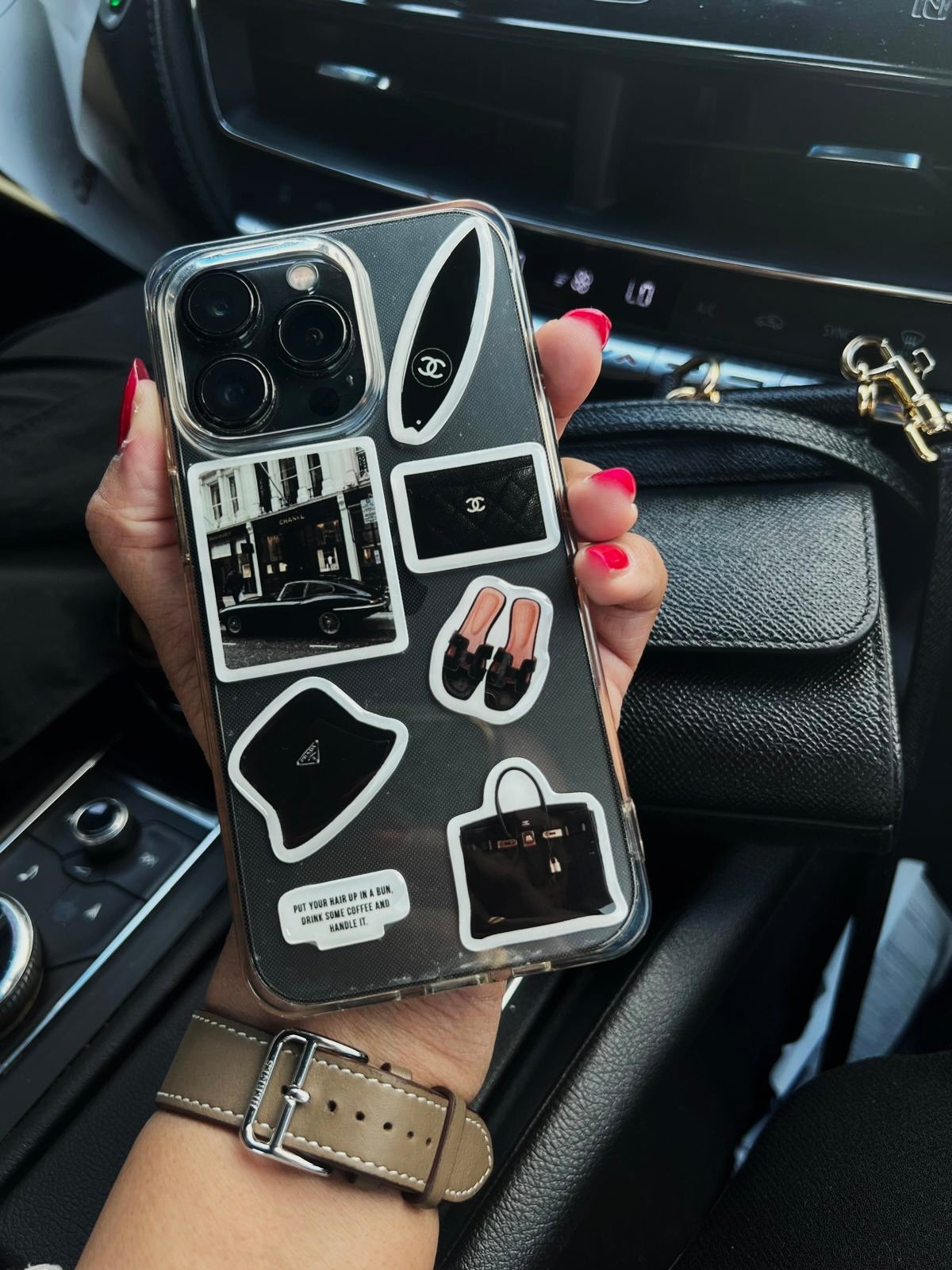 Clear phone case with 3D stickers ๐ซฐ๐ผ๐ธ