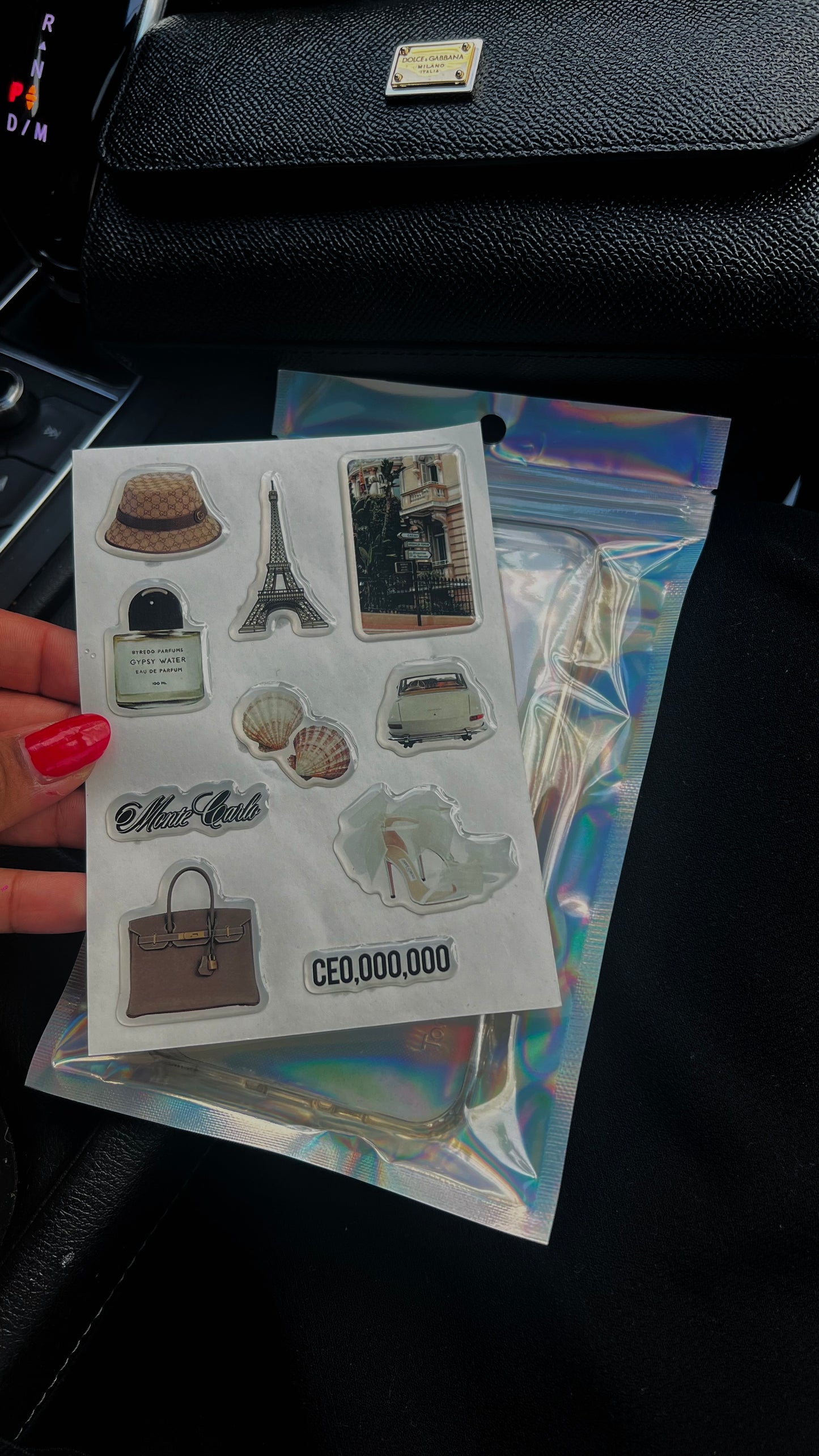 Clear phone case with 3D stickers ๐ซฐ๐ผ๐ธ
