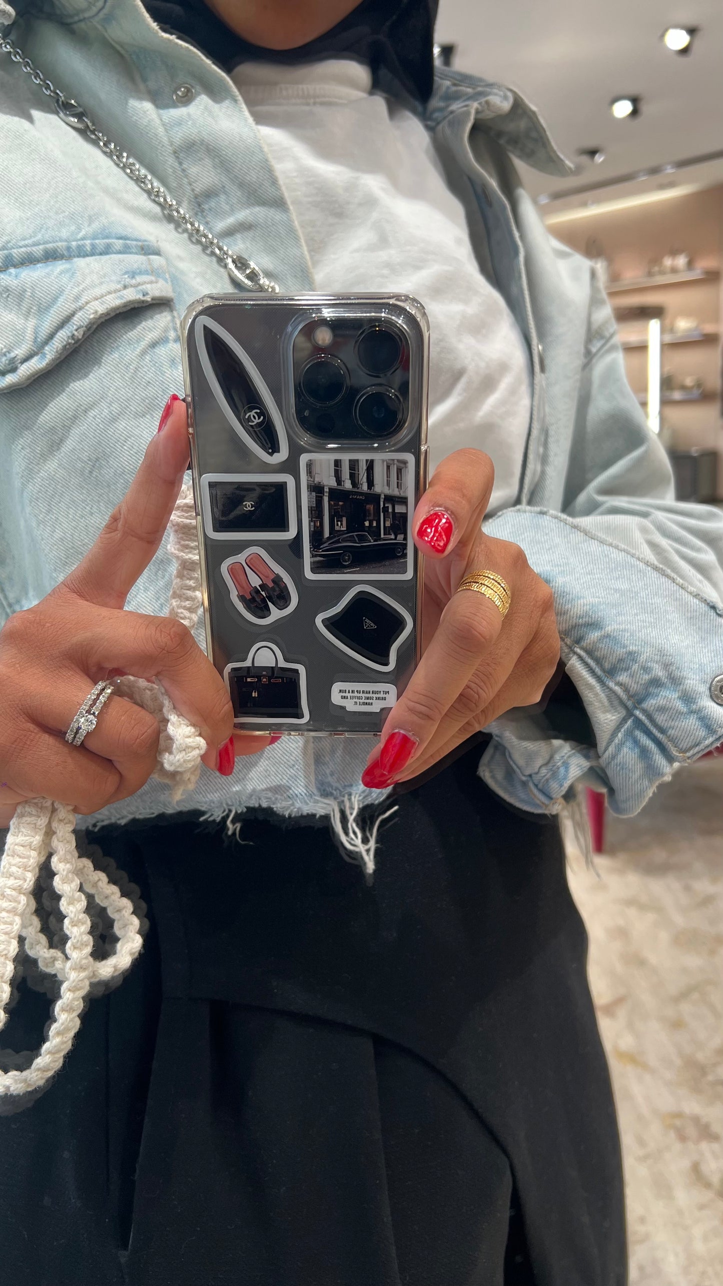 Clear phone case with 3D stickers ๐ซฐ๐ผ๐ธ