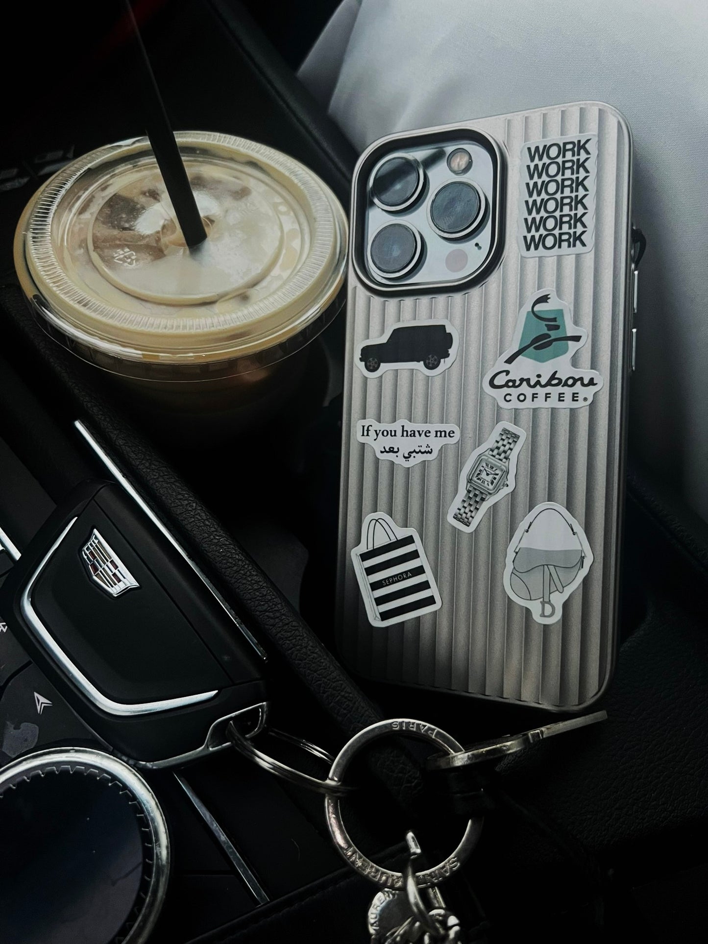 Titanium phone case with stickers