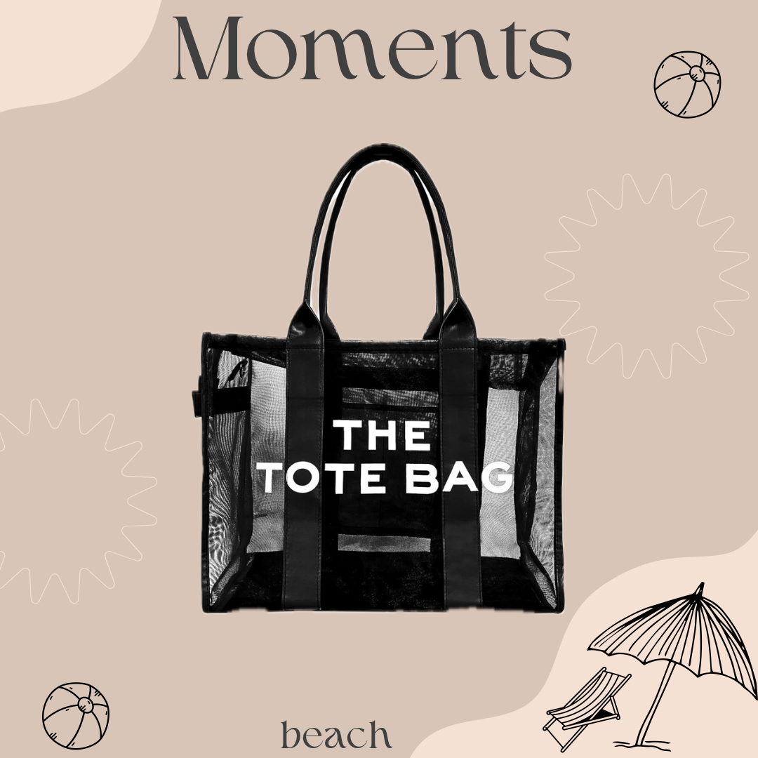Beach Tote Bag with Zipper 👛🏖️