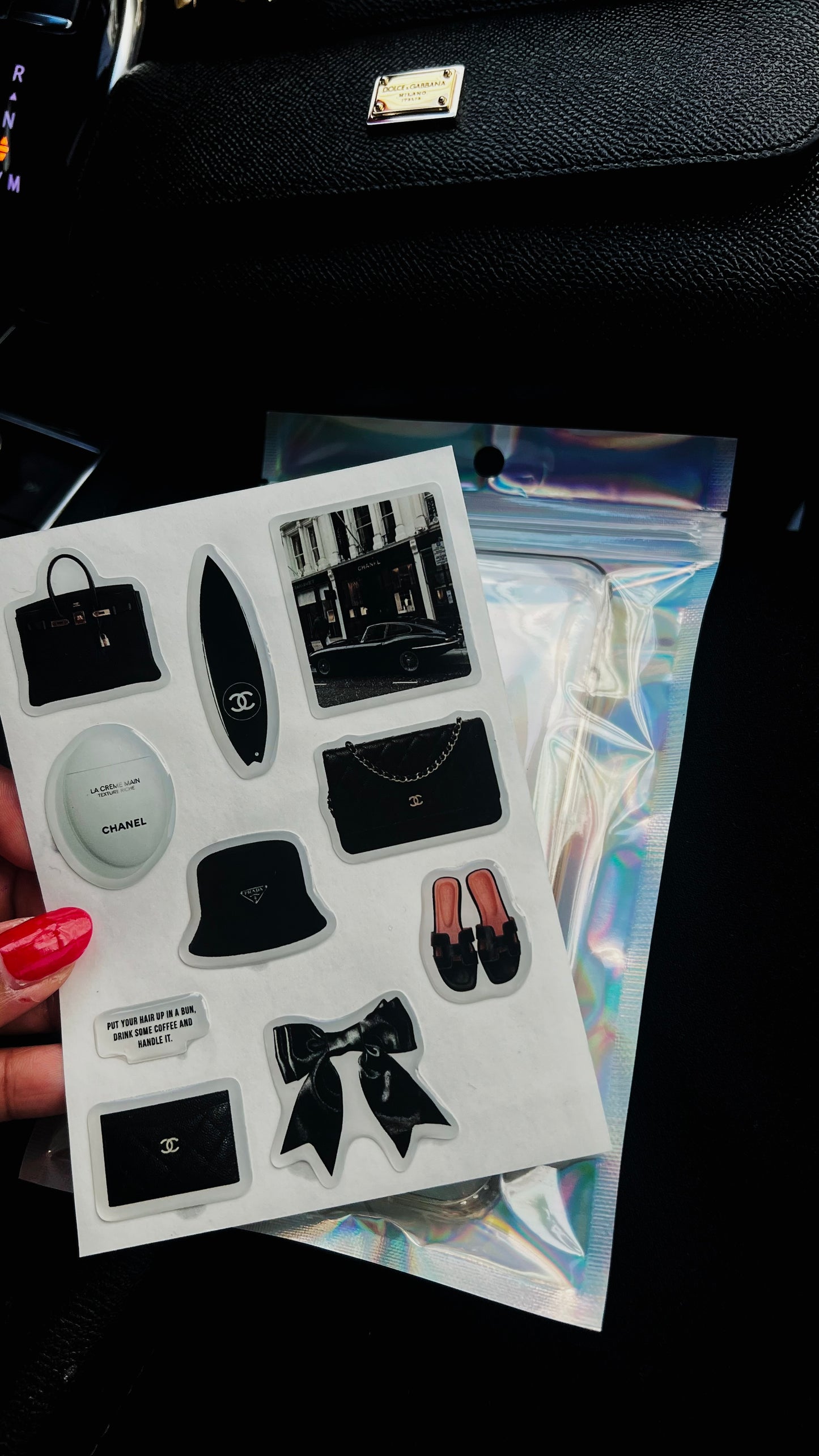 Clear phone case with 3D stickers ๐ซฐ๐ผ๐ธ