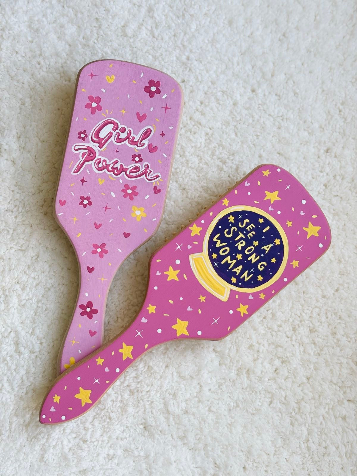 Hair brush painting