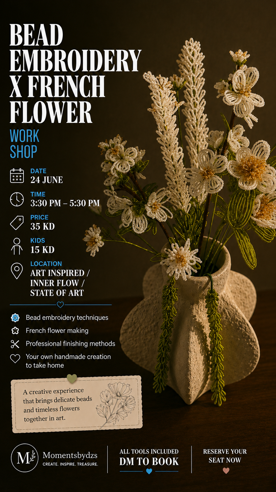BEAD
EMBROIDERY X FRENCH FLOWER workshop